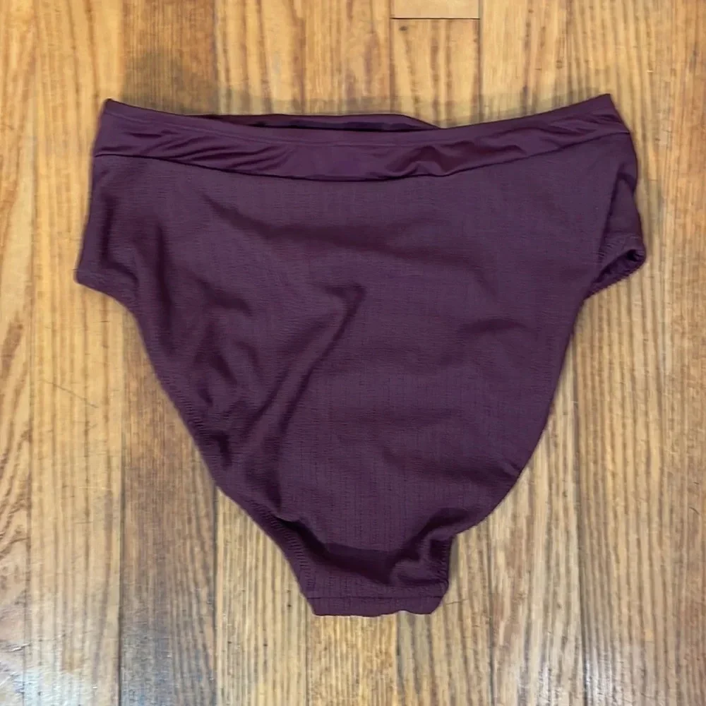 Sanctuary‎ Sandbar Banded High-Rise Ribbed Bikini Bottoms Swimsuit size M  NWT